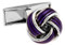 Silver and Purple Knot Cufflinks close up image