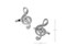 silver crystal treble clef cufflinks shown as a pair with size dimensions 12 mm by 25 mm close up image
