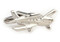 Silver Cessna airplane cufflinks close up image