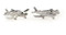 silver Cessna airplane cufflinks shown as a pair close up image