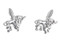 3D silver running bull cufflinks