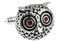 silver Owl cufflinks close up image