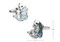 silver and blue koi fish cufflinks shown as a pair with size dimensions 19 mm by 19 mm close up image