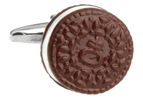 Oreo Cookie Cufflinks; Cookies & Cream Cuff-links close up image