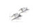 silver jet fighter plane cufflinks shown as a pair with size dimensions 25 mm by 16 mm close up image