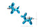 Metallic Aqua Blue Balloon Dog Cufflinks shown as a pair with size dimensions 21 mm by 20 mm close up image