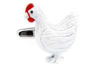 white chicken cuff-links close up image