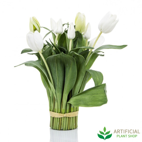 white tulip bundle 40cm