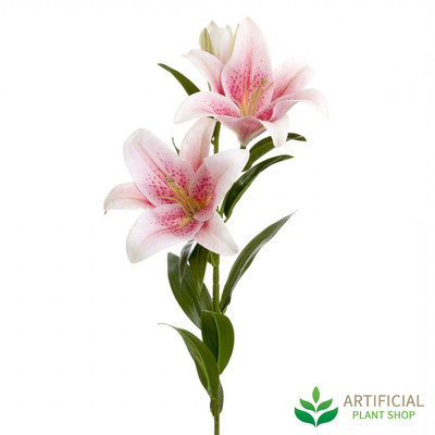 artificial pink lily stem 90cm
