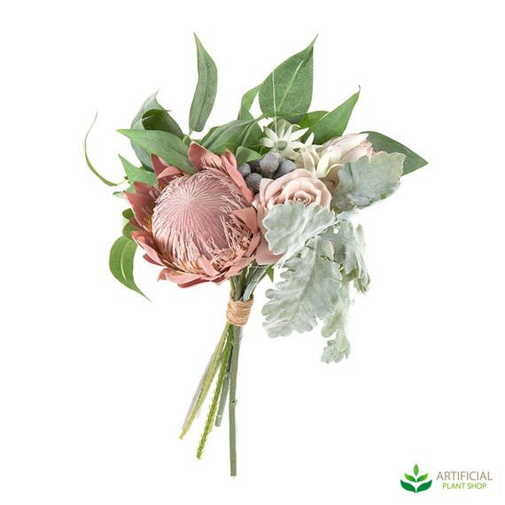 Artificial Protea and Rose Bouquet 40cm