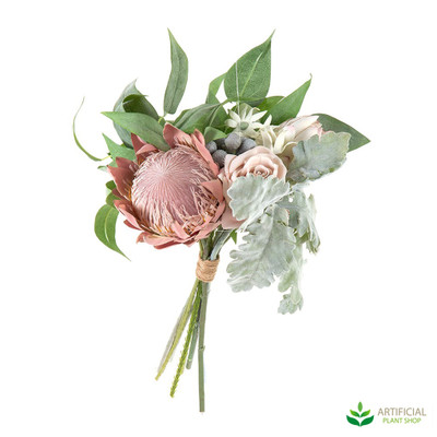 Artificial Protea and Rose Bouquet 40cm