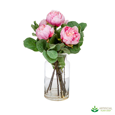 Artificial Peony flowers in vase