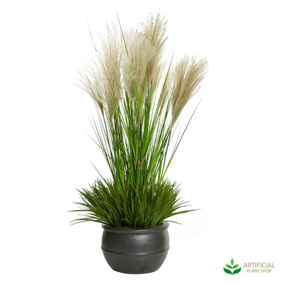 artificial pampas grass in pot