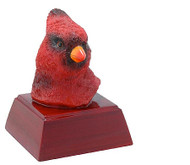 Cardinal Mascot Sculptured Trophy | Engraved Red Cardinal Award - 4 Inch Tall