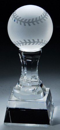 Crystal Baseball Trophy