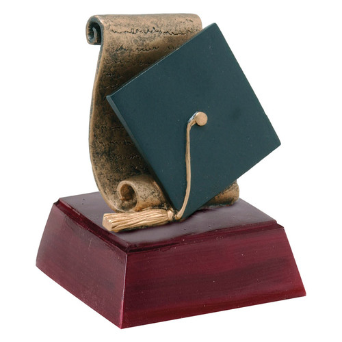 Graduate Sculptured Trophy | Engraved Graduate / Graduation Award - 4 Inch Tall