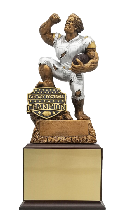 Fantasy Football Champion LARGE Monster Victory Perpetual Trophy Engraved FFL Beast Perpetual Trophy - 15 Inch