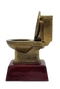 Gold Toilet Bowl 1st Place Trophy | Engraved Golden Throne "First Place" Award - 6 Inch Tall 