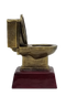 Gold Toilet Bowl 3rd Place Trophy | Engraved Golden Throne "Third Place" Award - 6 Inch Tall 