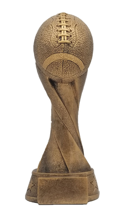Football Gold Spiral Trophy | Engraved FFL Award - 10.5 Inch Tall 