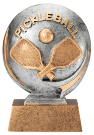 Pickleball Motion Extreme 3D Trophy | Engraved Pickle Ball Award - 5" Tall 