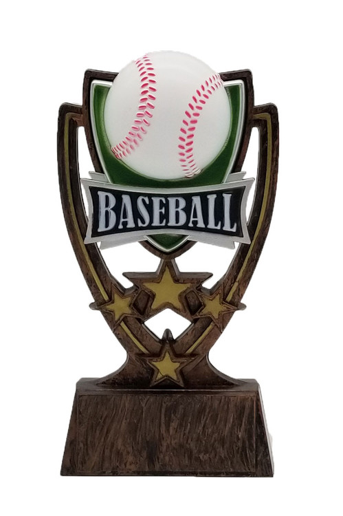 Baseball Four Star Trophy | Engraved Baseball Award - 6 Inch Tall 