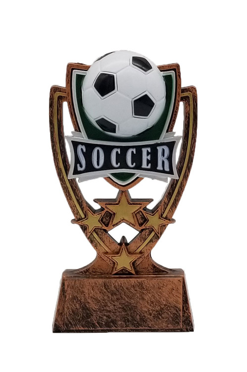 Soccer Four Star Trophy | Engraved Soccer Award - 6 Inch Tall 
