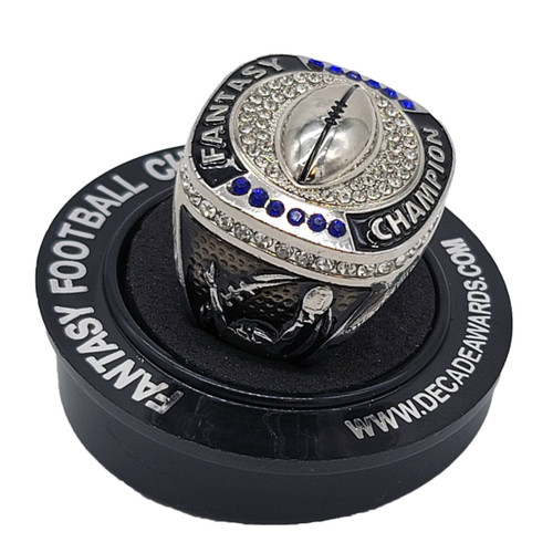 FFL Championship Ring - Silver Finish | SILVER Fantasy Football Champ Ring - No Year