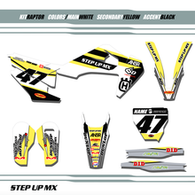 Husqvarna Raptor graphic kit, order with your requested name, number and motor-sports sponsor logo's
