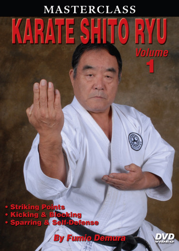 Legendary “Black Belt Hall of Fame” member, Sensei Fumio Demura is an expert on traditional weapons and considered one of the best karate instructors in the world. This series is Sensei Demura´s legacy in the art of Shito Ryu Karate-do.
Volume 1 includes striking points, target areas, standing positions and hand, elbow, kicking and blocking techniques; basic sparring and self-defense. (Approx. 60 min.) 
