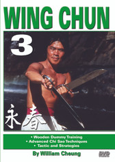 Sifu William Cheung, longtime friend and training partner of legendary Bruce Lee, has reveals in this original “Ancient Warrior Productions” series, the intricate aspects of the traditional Wing Chun system as taught directly by his teacher, the Grandmaster Yip Man. This five-part series includes three empty-hand forms, reflex training, chi sao, wooden dummy, butterfly-sword and dragon-pole forms, the B.O.E.C. fighting strategy and much more.
Volume 3 covers use of the wooden dummy training and advanced Chi sao techniques, tactic and strategy. (Approx. 59 min.) 
