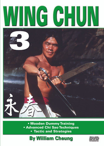 Sifu William Cheung, longtime friend and training partner of legendary Bruce Lee, has reveals in this original “Ancient Warrior Productions” series, the intricate aspects of the traditional Wing Chun system as taught directly by his teacher, the Grandmaster Yip Man. This five-part series includes three empty-hand forms, reflex training, chi sao, wooden dummy, butterfly-sword and dragon-pole forms, the B.O.E.C. fighting strategy and much more.
Volume 3 covers use of the wooden dummy training and advanced Chi sao techniques, tactic and strategy. (Approx. 59 min.) 
