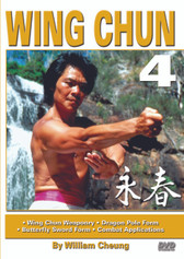 Sifu William Cheung, longtime friend and training partner of legendary Bruce Lee, has reveals in this original “Ancient Warrior Productions” series, the intricate aspects of the traditional Wing Chun system as taught directly by his teacher, the Grandmaster Yip Man. This five-part series includes three empty-hand forms, reflex training, chi sao, wooden dummy, butterfly-sword and dragon-pole forms, the B.O.E.C. fighting strategy and much more.
Volume 4 covers the Wing Chun weaponry system including the dragon-pole form, butterfly-sword form and its combat application. (Approx. 59 min.) 