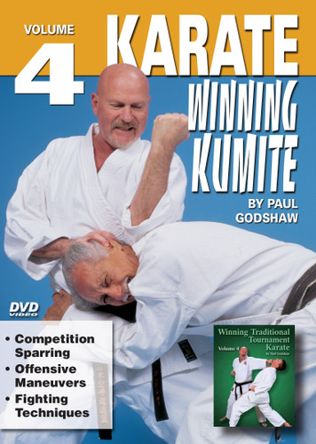 WINNING KUMITE
by Paul Godshaw

Shihan Paul Godshaw, Chief Instructor and Sensei of the Mission Viejo Branch of the “Japan Karate-Do Federation”, has one of the most impressive backgrounds of Karate-do in the United States. Mr. Paul Godshaw started training in 1965 with Sensei Dan Ivan and Sensei Fumio Demura. Under their tutelage, he had earned a Yon-Dan (4th Dan) Black Belt. And, by strict examination of the Masters of the “International Martial Arts Federation” (IMAF), Mr. Godshaw has also been awarded a Hachi-dan (8th Dan Black Belt in Karate-Do).

VOLUME 4  
•	Competition Sparring 
•	Offensive Maneuvers
•	Fighting Techniques
