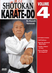 Shotokan Karate Volume 4 
by Kiyoshi Yamazaki
Chief International Instructor, Japan Karate Do Ryobu-Kai, Kiyoshi Yamazaki sensei —an eight-degree black belt from Ryobukai (Japan Karate Federation) and a ninth-degree Shindo Jinen Ryu—teaches you kata and sparring techniques from beginning through black-belt ranks. His own teacher, Yasuhiro Konishi, learned this style directly from Okinawan masters Funakoshi (shotokan) Mabuni (shito-ryu), Miyagi (goju-ryu) and Choki Motobu. This series includes: warm-ups, strikes and kicks, stances and footwork, black-belt kata, defenses, distance, timing, power and speed training, self-defense techniques, and much more. (Approx. 60 min, each DVD)

Self Defense
Kata for Advanced Black Belts
Sochin, Chintei & Unsu
Power Development for kicking 