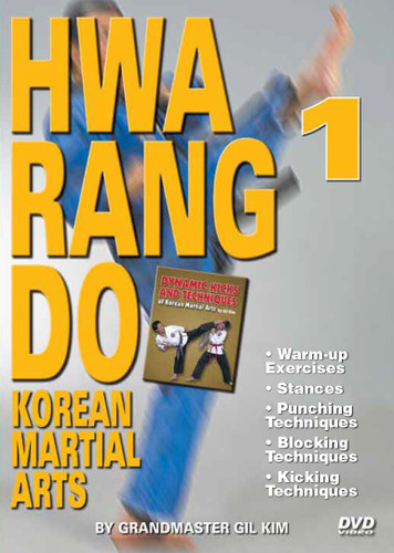 HWARANG DO - KOREAN MARTIAL ARTS Volume 1
By Grandmaster Gil Kim

In this 2-DVD set, Grandmaster Kim demonstrates warm up exercises, good fighting distance, basic fighting stances and footwork, basic punches and basic kicks. Then he goes into combinations of punches and kicks, advanced kicking techniques, falling and rolling techniques, various self- defense techniques in different situations and many other valuable and effective fighting principles and concepts of the art of Hwa Rang Do and Korean Martial Arts. 

 VOLUME 1

Warm-up Exercises
Stances
Punching Techniques
Blocking Techniques
Kicking Techniques