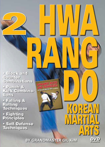 HWARANG DO - KOREAN MARTIAL ARTS Volume 2
By Grandmaster Gil Kim

In this 2-DVD set, Grandmaster Kim demonstrates warm up exercises, good fighting distance, basic fighting stances and footwork, basic punches and basic kicks. Then he goes into combinations of punches and kicks, advanced kicking techniques, falling and rolling techniques, various self- defense techniques in different situations and many other valuable and effective fighting principles and concepts of the art of Hwa Rang Do and Korean Martial Arts. 

 VOLUME 2

Block-and-counter combinations
Punch & Kick combinations
Falling & Rolling Techniques
Fighting Principles
Self-Defense Techniques