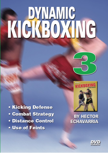 KICK BOXING Volume 3
By Hector Echavarria

 Hector Echavarria is a former champion of the “U.S. Karate Association” and the “American Karate Association” and a “Vale Tudo Kickboxing Champion”. In the advanced volumes (2 & 3), Master Echavarria demonstrates combinations of punches and kicks, advanced kick techniques, various defense techniques against kicks from an opponent: trapping opponent's kick, sweeping the opponent's kick, using distance or proximity to opponent as defense against kicks. He also demonstrates how to create openings in the opponent's defense by using fakes, feints, and opponent's expectation of your next move.

Kicking Defense 
Combat Strategy 
Distance Control
Use of Feints