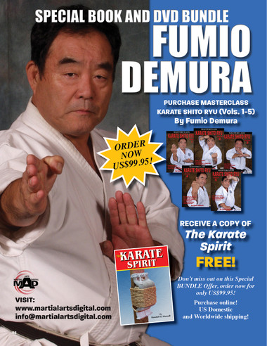FUMIO DEMURA SPECIAL 5 DVD KARATE SET AND THE KARATE SPIRIT BOOK BUNDLE!