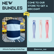 Ultimate Peg bag Bundle: Peg bag + Dolly pegs (3 Packs Mixed Colours)