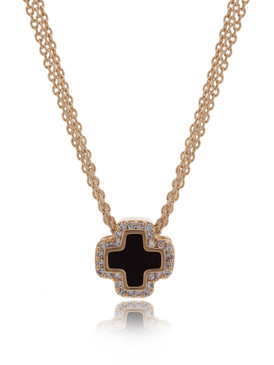 Multi-Chain Crystal Cross Necklace 44655