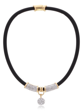 Crystal Ball Rubber Cord Necklace 4 | Necklaces