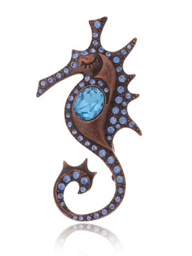Sparkling Crystal Pave Seahorse Brooch 83770