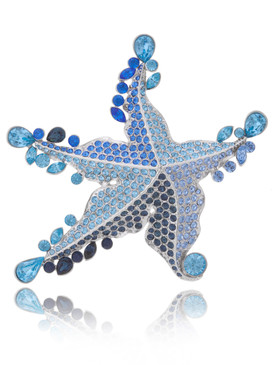 Colorful Crystal Starfish Brooch  | Brooches