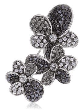Triple Crystal Flower Brooch  | Brooches