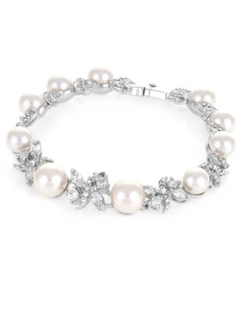 Carolyn's Floral CZ & Pearl Bracelet 4 | Bracelets