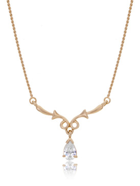 Cynthia's Floral CZ Teardrop Necklace  | Necklaces