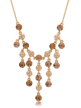 Golden Crystal Cascading Necklace  | Necklaces