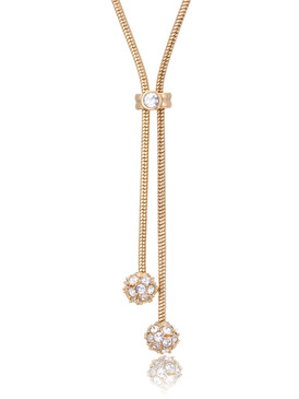 Iris's Crystal Double Ball Drop Necklace  | Necklaces