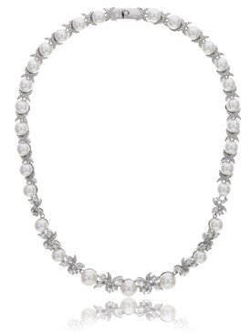 Carolyn's Floral CZ & Pearl Necklace 4 | Necklaces
